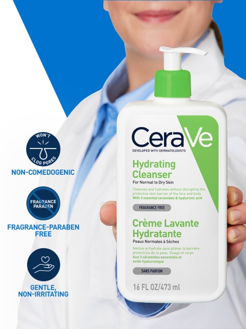 CeraVe Dermatologist Recommended Hydrating Cleanser For Dry Skin - 473ml 4 CeraVe Dermatologist Recommended Hydrating Cleanser For Dry Skin - 473ml