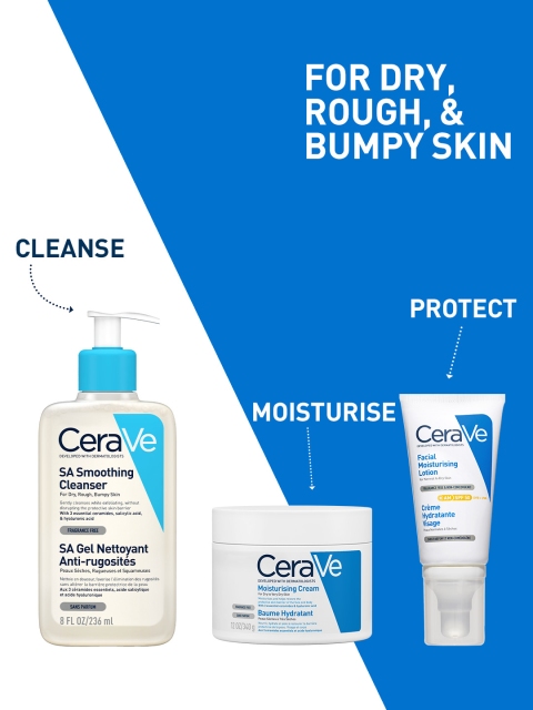 CeraVe SA Smoothing Cleanser Face wash with Salicylic Acid for Dry & Bumpy Skin - 236 ml 6 CeraVe SA Smoothing Cleanser Face wash with Salicylic Acid for Dry & Bumpy Skin - 236 ml