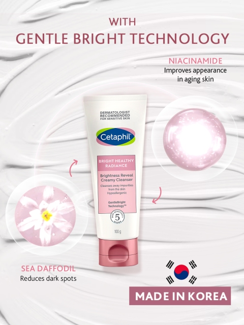 Cetaphil Bright Healthy Radiance Creamy Cleanser Face Wash with Niacinamide - 100 g 5 Cetaphil Bright Healthy Radiance Creamy Cleanser Face Wash with Niacinamide - 100 g