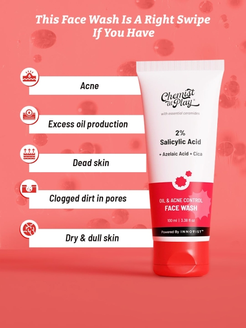 Chemist at Play 2% Salicylic Acid Oil & Acne Control Face Wash with Azelaic Acid - 100 ml 4 Chemist at Play 2% Salicylic Acid Oil & Acne Control Face Wash with Azelaic Acid - 100 ml