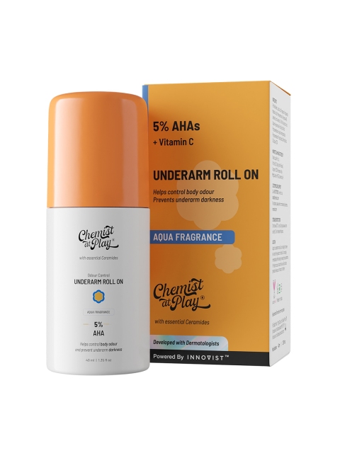 Chemist at Play Aqua Fragrance Underarm Roll On Deodorant with 5% AHA & Lactic Acid - 40ml