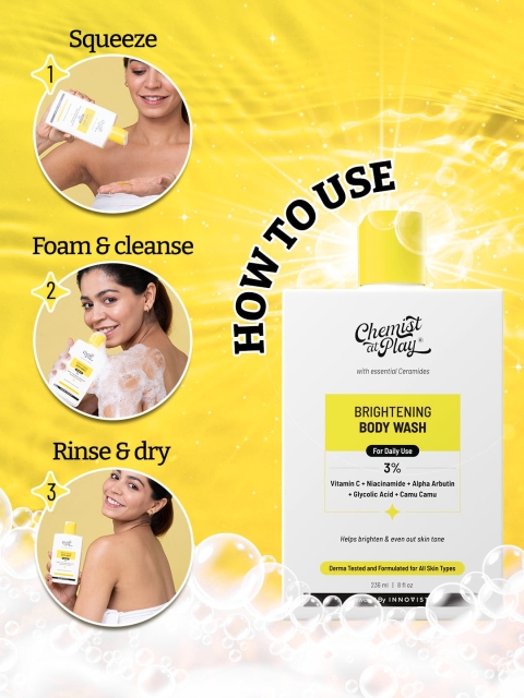 Chemist at Play Brightening Body Wash 2% Vitamin C + Niacinamid Shower Gel 236 ml 4 Chemist at Play Brightening Body Wash 2% Vitamin C + Niacinamid Shower Gel 236 ml