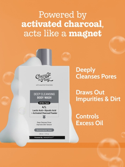 Chemist at Play Deep Cleansing Body Wash With Charcoal & Glycolic Acid - 236 ml 2 Chemist at Play Deep Cleansing Body Wash With Charcoal & Glycolic Acid - 236 ml