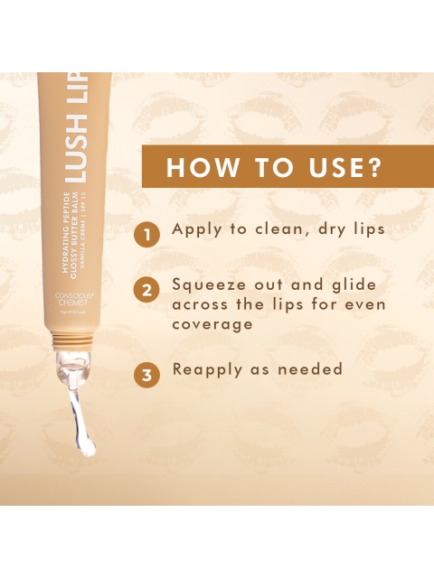 Conscious Chemist Multi Peptide & Shea Butter Infused Lip Balm With SPF 15 - Vanilla Creme 3 Conscious Chemist Multi Peptide & Shea Butter Infused Lip Balm With SPF 15 - Vanilla Creme
