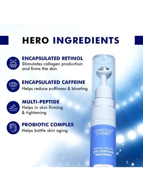 Conscious Chemist Retinol Peptide Under Eye Cream Serum for Dark Circles & Puffiness -15ml 3 Conscious Chemist Retinol Peptide Under Eye Cream Serum for Dark Circles & Puffiness -15ml