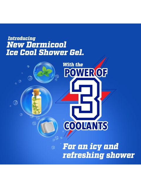 DermiCOOL Set Of 3 Ice Cool Shower Gel For Instant Cooling & Relief - 250ml Each 4 DermiCOOL Set Of 3 Ice Cool Shower Gel For Instant Cooling & Relief - 250ml Each