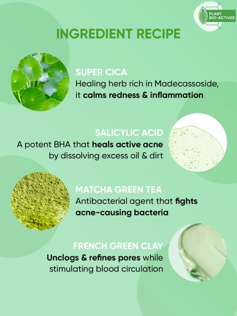 DOT & KEY Anti-Acne Salicylic Green Clay Face Mask to Reduces Dark Spots & Balance Oil-85g 5 DOT & KEY Anti-Acne Salicylic Green Clay Face Mask to Reduces Dark Spots & Balance Oil-85g