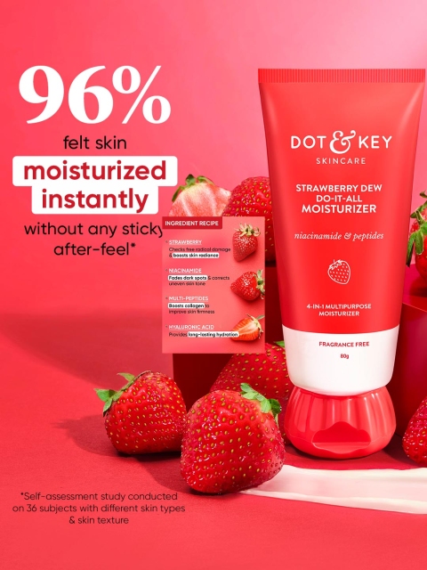 DOT & KEY Strawberry Brightening Moisturizer with Peptides & Hyaluronic Acid - 80g 5 DOT & KEY Strawberry Brightening Moisturizer with Peptides & Hyaluronic Acid - 80g