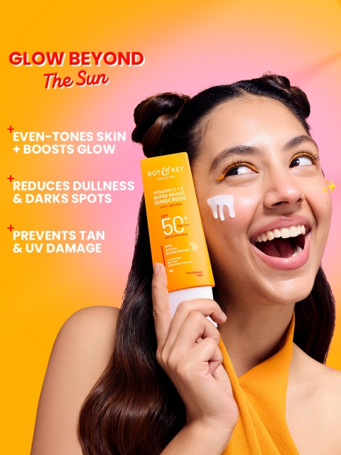 DOT & KEY Vitamin C + E Sunscreen SPF 50 PA+++ For Glowing Skin, 100% No White Cast - 50g 4 DOT & KEY Vitamin C + E Sunscreen SPF 50 PA+++ For Glowing Skin, 100% No White Cast - 50g