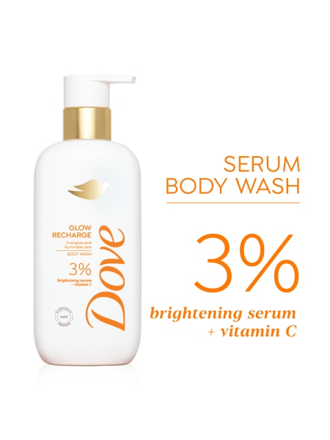 Dove 3% Brightening Serum + Vitamin C Glow Recharge Serum Body Wash - 300 ml