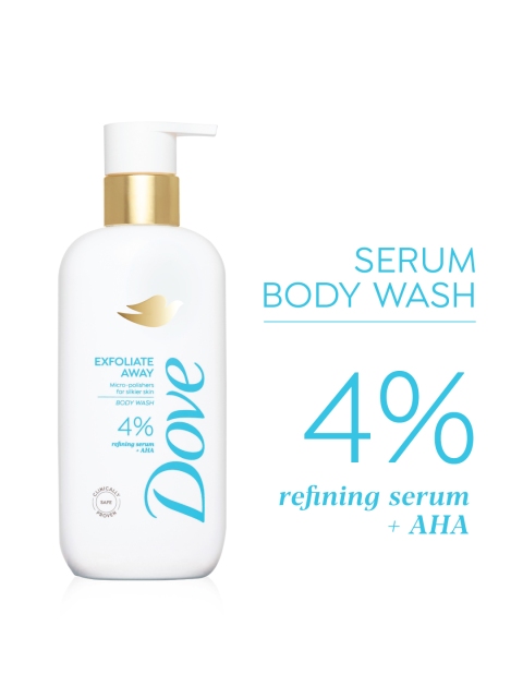 Dove 4% Refining Serum + AHA Exfoliate Away Serum Body Wash - 300 ml