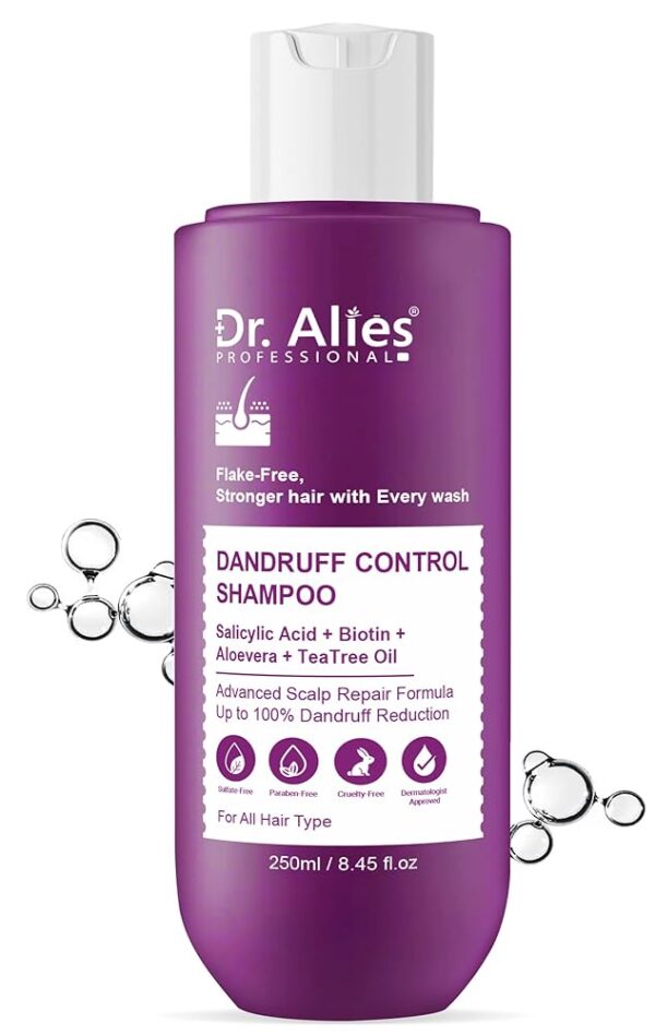 Home 6 Dr. Alies Professional Anti-Dandruff Shampoo | Up to 100% Dandruff Reduction with Salicylic Acid (2%), Biotin, Aloe Vera & Tea Tree Oil | Flaky & Itchy Scalp Treatment | For Men...