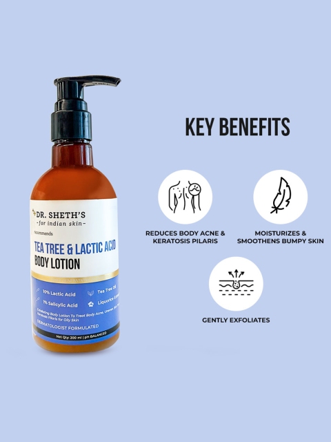 DR. SHETHS Tea Tree & Lactic Acid Body Lotion with Salicylic Acid - 200ml 3 DR. SHETHS Tea Tree & Lactic Acid Body Lotion with Salicylic Acid - 200ml