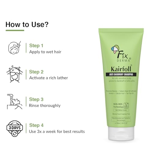 Fixderma Kairfoll Anti Dandruff Shampoo for Oily Sensitive Scalp Prone to Dandruff & Folliculitis 5 Fixderma Kairfoll Anti Dandruff Shampoo for Oily Sensitive Scalp Prone to Dandruff & Folliculitis