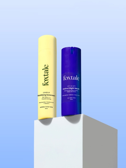 FoxTale apid Wrinkle Reduction Retinol Serum 30ml + Matte Finish Sunscreen 50ml