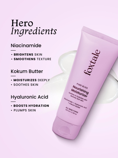 FoxTale Pure Bliss Nourishing Moisturiser with Niacinamide - 100 ml 3 FoxTale Pure Bliss Nourishing Moisturiser with Niacinamide - 100 ml