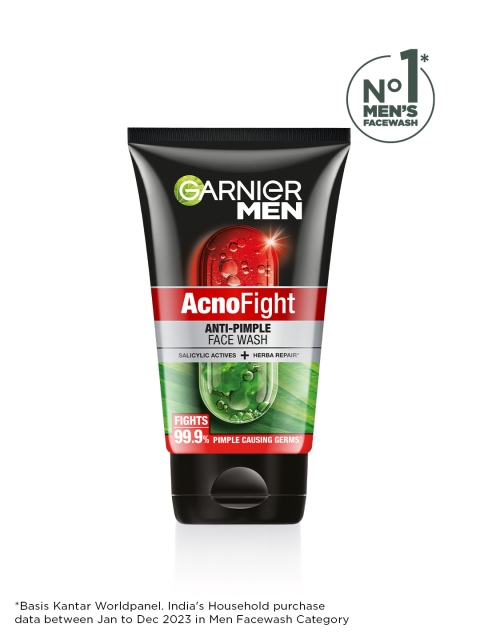 Garnier Men Acno Fight Anti Pimple Face Wash with Salicylic Acid and Herba Repair - 150g