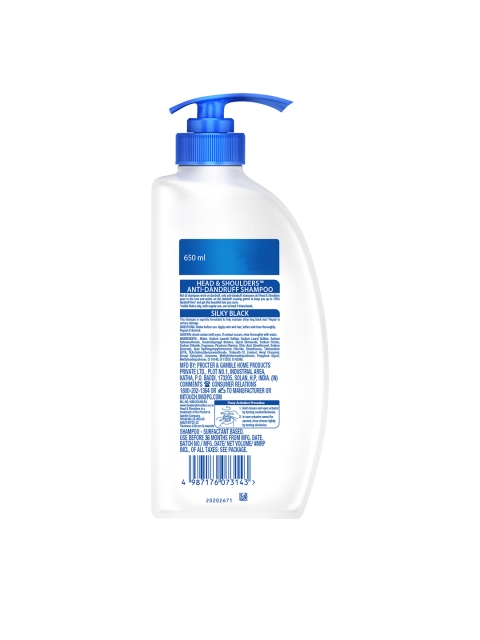 Head & Shoulders Unisex Silky Black Anti Dandruff Shampoo 650 ml 2 Head & Shoulders Unisex Silky Black Anti Dandruff Shampoo 650 ml