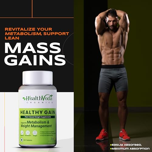 Health Veda Organics Healthy Gain 120 Tablets 3 Health Veda Organics Healthy Gain 120 Tablets | A Herbal Weight Gainer | Help to Improve Metabolism, Digestion, Appetite, Weight Gain & Mass Muscle Growth for Both Men and Women