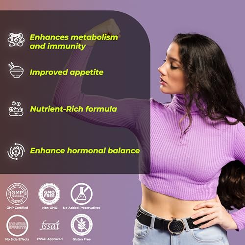 Health Veda Organics Healthy Gain 120 Tablets 5 Health Veda Organics Healthy Gain 120 Tablets | A Herbal Weight Gainer | Help to Improve Metabolism, Digestion, Appetite, Weight Gain & Mass Muscle Growth for Both Men and Women