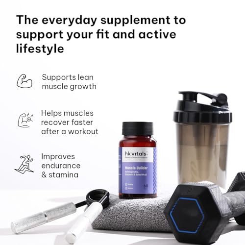 HealthKart hk vitals Muscle Builder (60 Tablets) 6 HealthKart hk vitals Muscle Builder (60 Tablets) | Blend of Ashwagandha, Shatavari and Safed Musli | For Immunity, Muscle Strength and Vitality