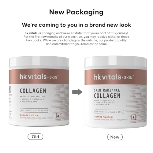 HealthKart hk vitals Skin Radiance Marine Collagen Supplement (Orange,200g)|Vitamin C,E,Sodium Hyaluronate|For Healthy Skin,Hair & Nails,powder,1 count,25 Servings 2 HealthKart hk vitals Skin Radiance Marine Collagen Supplement (Orange,200g)|Vitamin C,E,Sodium Hyaluronate|For Healthy Skin,Hair & Nails,powder,1 count,25 Servings