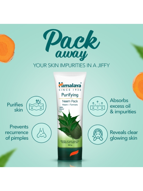 Himalaya Purifying Neem Pack with Turmeric for Oily Skin - 100g 3 Himalaya Purifying Neem Pack with Turmeric for Oily Skin - 100g