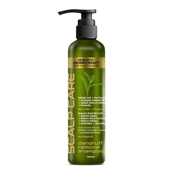 Keya Seth Aromatherapy, Scalp care Dandruff Removal Shampoo with Salicylic Acid, Tea Tree & Eucalyptus Oil –Reduces Dandruff & Flakes Itchy scalp 200ml