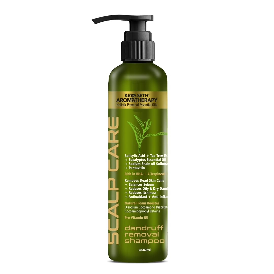 Keya Seth Aromatherapy, Scalp care Dandruff Removal Shampoo with Salicylic Acid, Tea Tree & Eucalyptus Oil –Reduces Dandruff & Flakes Itchy scalp 200ml 1 Keya Seth Aromatherapy, Scalp care Dandruff Removal Shampoo with Salicylic Acid, Tea Tree & Eucalyptus Oil –Reduces Dandruff & Flakes Itchy scalp 200ml