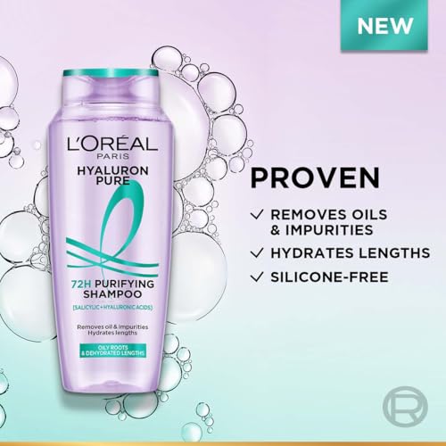 L’Oréal Paris Hyaluron Pure 72H Purifying Shampoo, For oily scalp & dry hair with salicylic and hyaluronic acid, 200 ml 2 L’Oréal Paris Hyaluron Pure 72H Purifying Shampoo, For oily scalp & dry hair with salicylic and hyaluronic acid, 200 ml