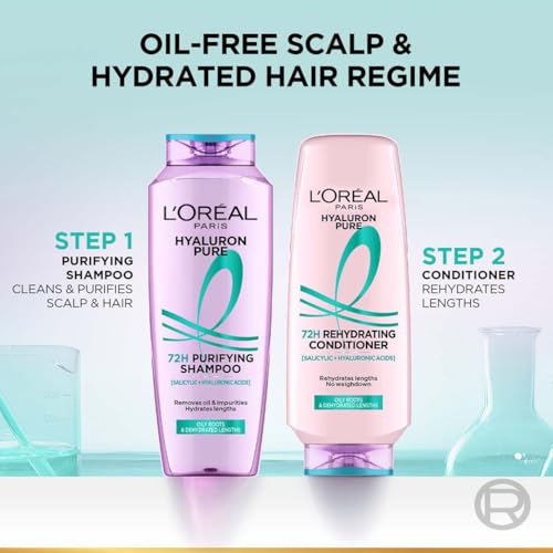 L’Oréal Paris Hyaluron Pure 72H Purifying Shampoo, For oily scalp & dry hair with salicylic and hyaluronic acid, 200 ml 6 L’Oréal Paris Hyaluron Pure 72H Purifying Shampoo, For oily scalp & dry hair with salicylic and hyaluronic acid, 200 ml