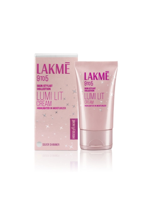 Lakme 9 To 5 Lumi Lit Cream - Highlighter + Moisturizer with Hyaluronic Acid 30 g - Silver