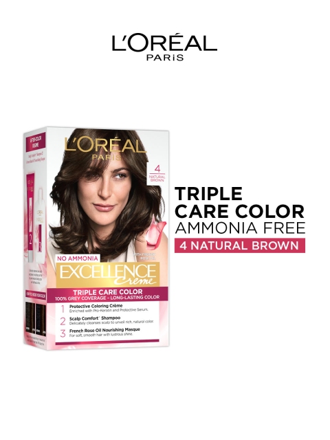 L'Oreal Paris Excellence Creme Triple Care Hair Color 72ml+100g - Natural Brown 4
