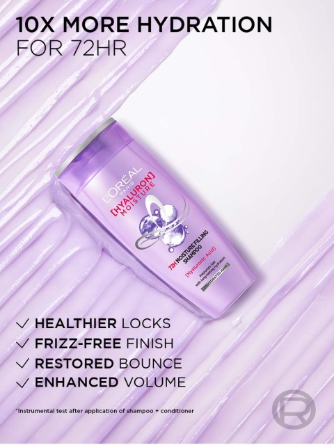 LOreal Paris Hyaluron Moisture 72H Moisture Filling Shampoo with Hyaluronic Acid - 340 ml 5 LOreal Paris Hyaluron Moisture 72H Moisture Filling Shampoo with Hyaluronic Acid - 340 ml