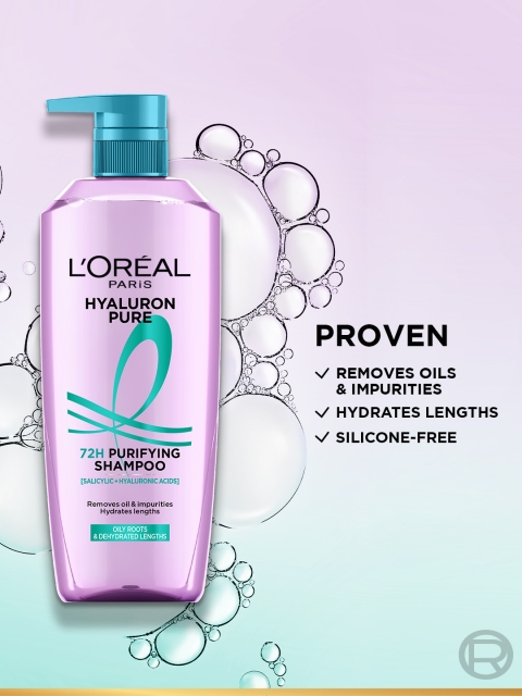 LOreal Paris Hyaluron Pure 72H Purifying Shampoo for Oily Scalp - Dry Hair - 800ml 3 LOreal Paris Hyaluron Pure 72H Purifying Shampoo for Oily Scalp - Dry Hair - 800ml