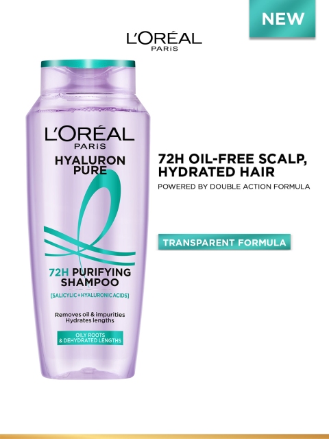 LOreal Paris Hyaluron Pure 72H Purifying Shampoo for Oily Scalp - Dry Hair - 200ml