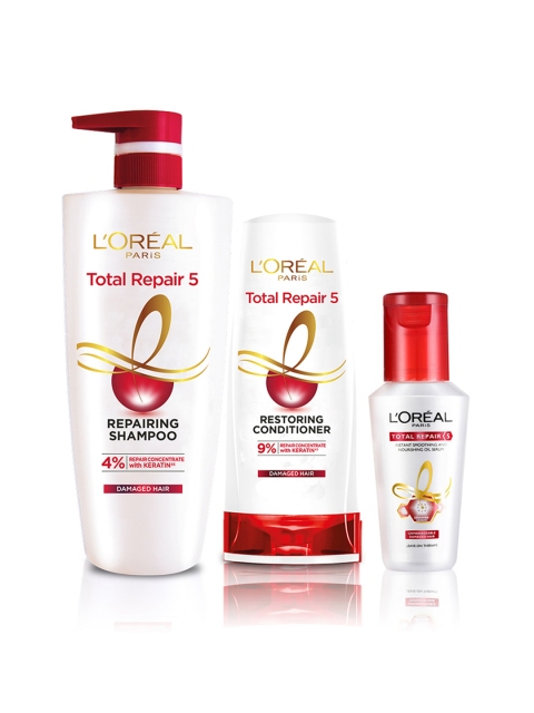 LOreal Paris Total Repair 5 Shampoo 650 ml + Conditioner 180 ml + Serum 40 ml Combo