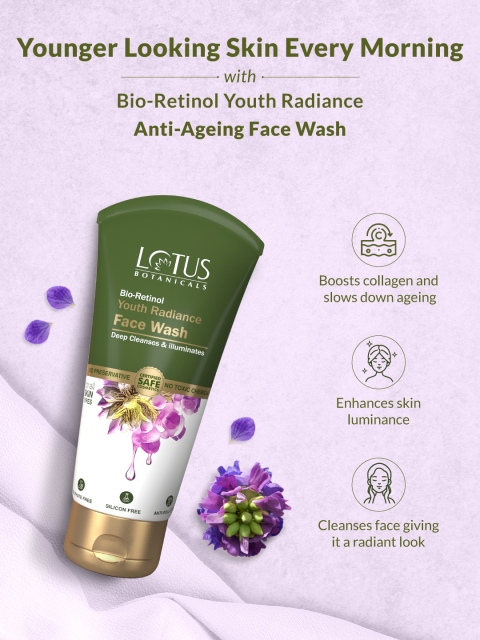 Lotus Botanicals Bio-Retinol Anti-Ageing Youth Radiance Face Wash - 100ml 4 Lotus Botanicals Bio-Retinol Anti-Ageing Youth Radiance Face Wash - 100ml