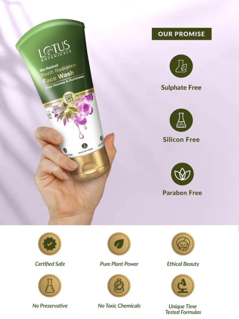 Lotus Botanicals Bio-Retinol Anti-Ageing Youth Radiance Face Wash - 100ml 6 Lotus Botanicals Bio-Retinol Anti-Ageing Youth Radiance Face Wash - 100ml