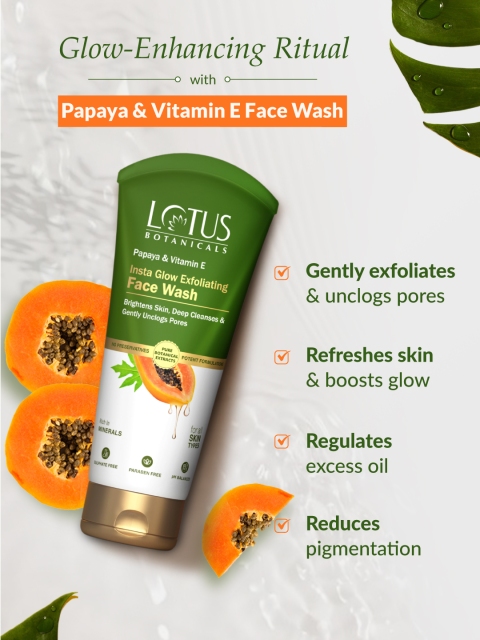 Lotus Botanicals Papaya & Vitamin E Exfoliating Face Wash - 100 ml 3 Lotus Botanicals Papaya & Vitamin E Exfoliating Face Wash - 100 ml