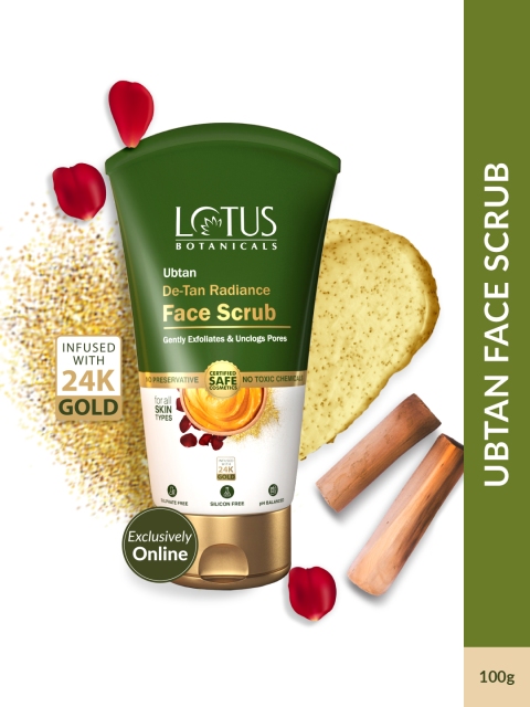 Lotus Botanicals Ubtan De-Tan Radiance Face Scrub with 24K Gold - 100g 3 Lotus Botanicals Ubtan De-Tan Radiance Face Scrub with 24K Gold - 100g