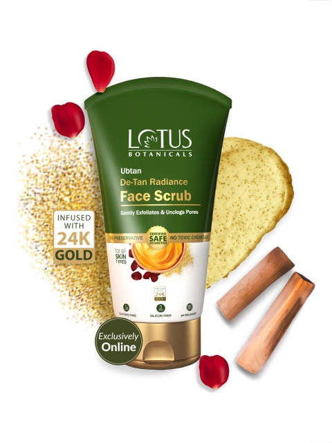 Lotus Botanicals Ubtan De-Tan Radiance Face Scrub with 24K Gold - 100g