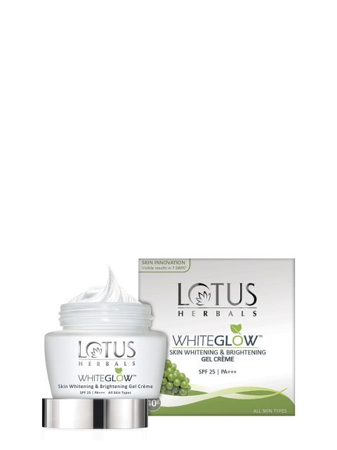 Lotus Herbals Whiteglow Skin Whitening Brightening SPF 25++ Gel Creme 60g