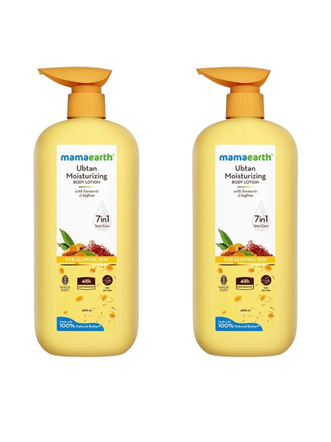 Mamaearth Set Of 2 For Glowing Skin Ubtan Moisturizing Body Lotion - 400 ml Each