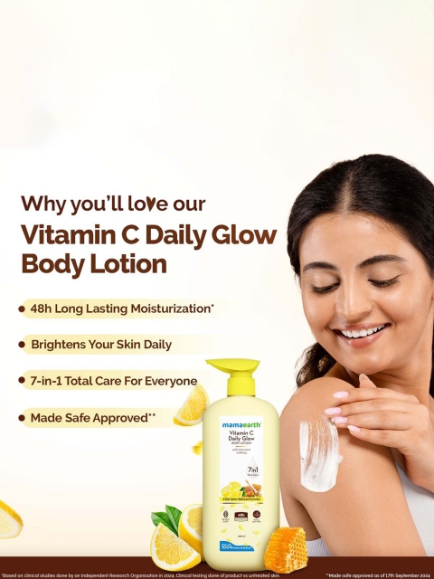 Mamaearth Set Of 2 Vitamin C Daily Glow Body Lotion - 400 ml Each 6 Mamaearth Set Of 2 Vitamin C Daily Glow Body Lotion - 400 ml Each