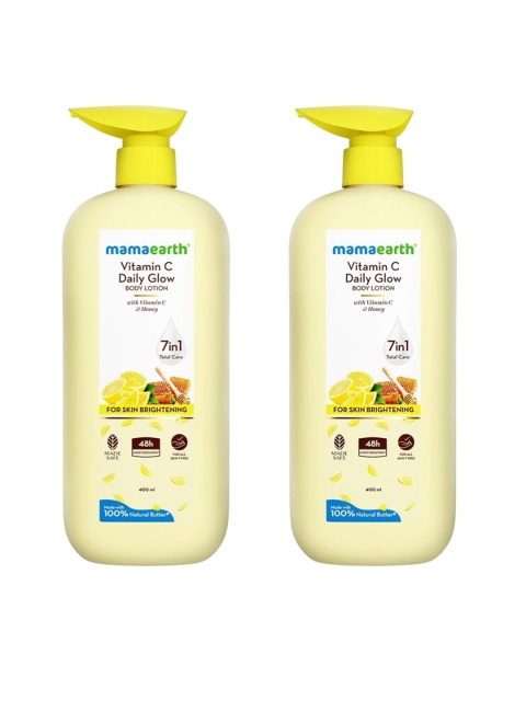 Mamaearth Set Of 2 Vitamin C Daily Glow Body Lotion - 400 ml Each