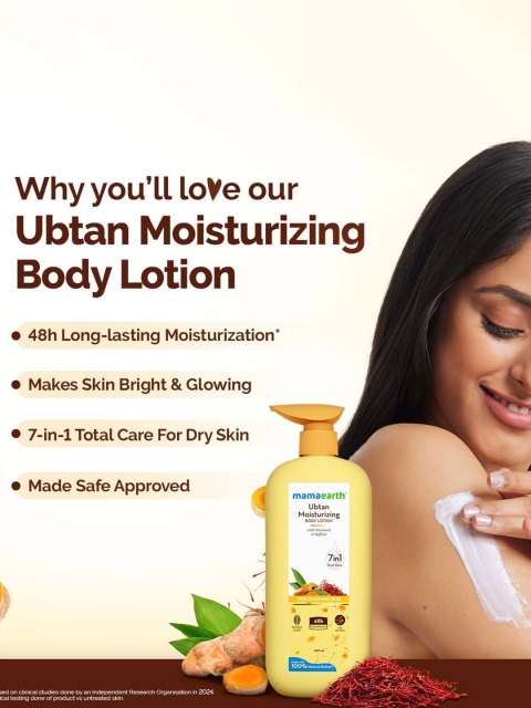 Mamaearth Ubtan Moisturizing Body Lotion with Turmeric & Saffron - 400 ml 4 Mamaearth Ubtan Moisturizing Body Lotion with Turmeric & Saffron - 400 ml