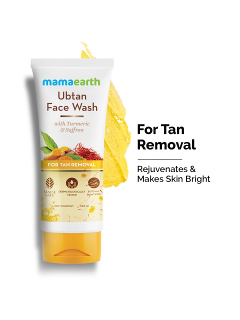 Mamaearth Ubtan Natural Face Wash With Turmeric & Saffron For Tan Removal - 100ml