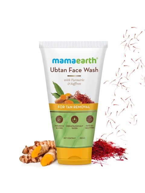 Mamaearth Ubtan Natural Face Wash with Turmeric & Saffron for Tan Removal - 150ml
