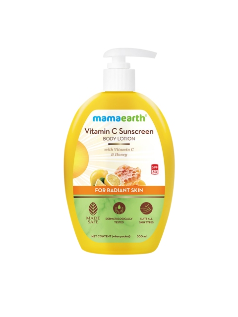 Mamaearth Vitamin C SPF 30 Sunscreen Body Lotion with Honey & Carrot Seed - 300 ml 2 Mamaearth Vitamin C SPF 30 Sunscreen Body Lotion with Honey & Carrot Seed - 300 ml
